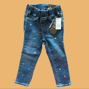 BABY GAP GLITTER HEART SKINNY JEGGINGS (NWT)